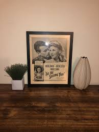 Framed 1944 Movie Ad for ''i'll Be Seeing You'' Starring Ginger Rogers and Shirley Temple - Etsy