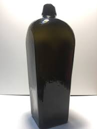 Olive Amber 'Black' Ribbed Case Gin Bottle Concentric ...
