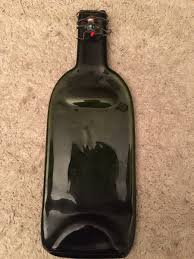 PRESSED DARK GREEN ART GLASS WINE BOTTLE | eBay