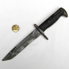 WW2 era American "bowie tip" fighting knife made from ...