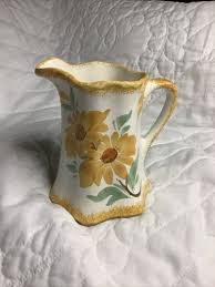 Cash Family Art Pottery Small Pitcher with Yellow Flowers 4 ...