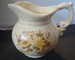 Vintage Mccoy Decorative Art Pottery Floral Pitcher and Bowl ...