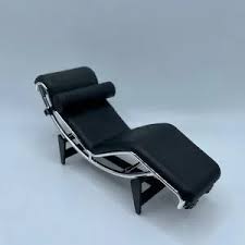 Toys | Miniature 112 Scale Le Corbusier Chaise Lounge Chair Black Mcm Mid Century Mod | Poshmark