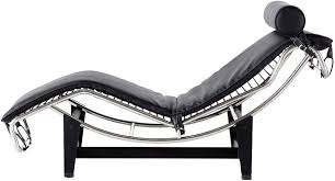 Amazon.com: AGANS Mid Century Modern Style Replica Chaise Lounge Chair, Genuine Leather Upholstery, Black Color, for Living Room or Bedroom : Home & Kitchen