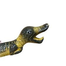 Vintage Painted Colored Cast Iron Alligator Crocodile Bottle ...