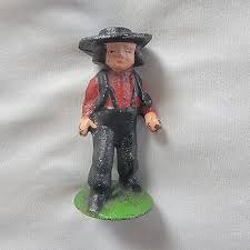 Vintage Amish Children Cast Iron Painted Boy & Girl Figures ...