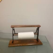 Vintage Tabletop Paper Towel Holder Cast Iron Stand and Towel Bar - Etsy