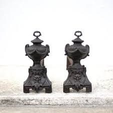 Pair of Vintage Wrought Iron Fireplace Andirons #A154 - Etsy Australia