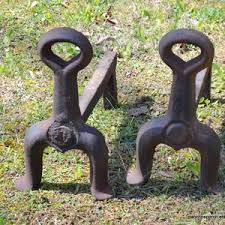 Vintage Cast Iron Andirons Set of 2 Fireplace Hearth Decor Heavy Solid Fire Dog Keyhole Metal Fireplace Rustic Primitive Accent Panchosporch - Etsy