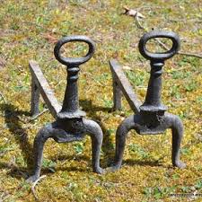 RESERVED Vintage Cast Iron Andirons Set of 2 Fireplace Hearth Decor Solid Fire Dog Keyhole Metal Fireplace Rustic Primitive Panchosporch - Etsy