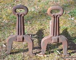 Vintage Hammered Metal Andirons Peerless Arts and Crafts Fire Dogs Rustic Fireplace Hearth Decor Panchosporch - Etsy