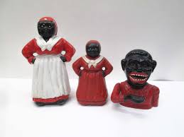 Lot - THREE "BLACK" FIGURAL CAST IRON BANKS