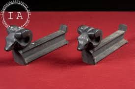 Early 20th Century Decorative Cast Iron Ram Andirons | eBay