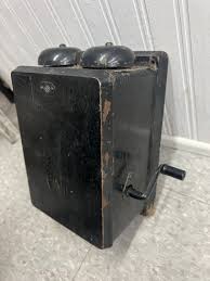 Antique Wooden Box Crank Telephone From the 1930's ...