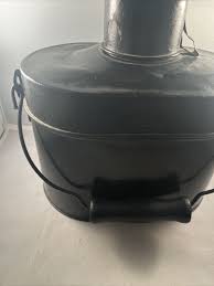 Vintage Tin Metal Lunch Box Pail Miner Railroad Painted Black Antique | eBay