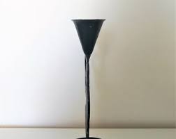 Vintage Cast Iron Wrought Black Metal Large Candle Holder ...