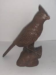 Resin Cardinal Bird or Red Bird on Log Hand Carved WOOD Like | eBay