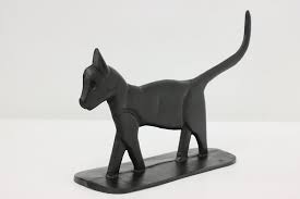 Farmhouse Vintage Iron Cat Statue Door Stop & Boot Scraper