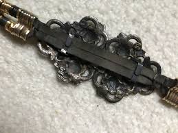 Vintage gold/Brown Leather belt Strap w/ Antique Victorian Rome Silver clasp | eBay