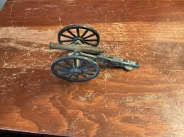 Antique Vintage Brass/Cast Iron Mini Cannon with Iron Base 4 ...