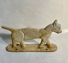 Antique Rustic Cast Iron Cat Shaped Boot Scraper, Door Stop ...