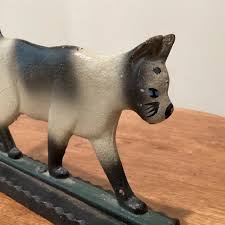 Vintage Mid 20th Century Cast Iron Doorstop Figurine Cat ...
