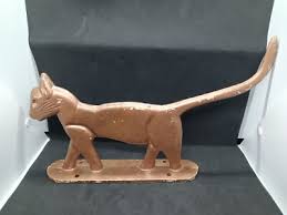 Vintage Cast Iron Cat Boot Scraper Doorstop 15" Long | eBay
