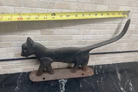 Antique Cat Boot Scraper /door Stop Cast Iron 17” Cat With ...