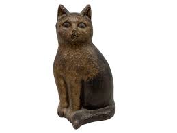 Lot - Vintage Cast Iron Cat Doorstop 9 1/2 x 5 1/2 in. (24.1 x 14 cm.)