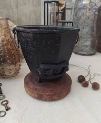 Vintage Japanese Mini Hibachi Grill Tabletop Cast Iron Round ...