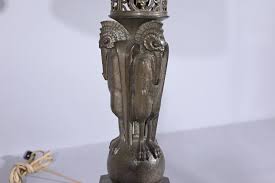 Sold at Auction: Oscar Bach, Oscar Bach (1884-1957) Signed Bronze Lamp