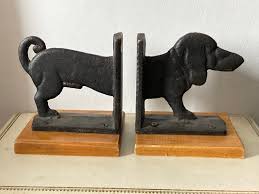 Vintage Cast Iron Dachshund Bookends, Dog Bookends, Door Stops. - Etsy