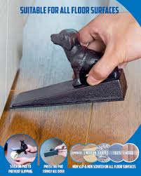 Amazon.com: Smart Urban Home SUH-002 - 2 topes de puerta de hierro fundido para perros, almohadillas antideslizantes antiarañazos, 4 protectores de pared, parachoques decorativos de aspecto antiguo, para puerta : Productos de Oficina