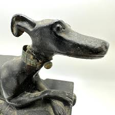 Antique Cast Metal French Greyhound Chenets For Sale at 1stDibs