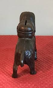 Vintage Cast Iron Metal Cast Iron Rescue Dog Coin Bank ...