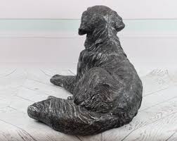 Vintage Lying Dog Garden Statue: Weather-resistant Outdoor ...