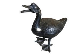 Pair of 19th Century Cast Iron Ducks at 1stDibs | cast iron duck garden ornament