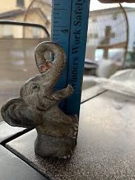 Vintage Detailed Elephant Solid Metal Paperweight Trunk Up Cast Iron | eBay