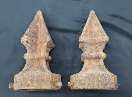Pair of Vintage Cast Iron Gas Station Sign Pole Finials 7 1/2" x 4" GA – Governor's Architectural Salvage