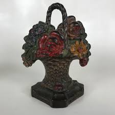 Antique Cast Iron Flower Basket Doorstop — Ardesh
