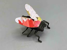 Recycled Metal Coiled Wire Decor African Black Fly Insect - Etsy