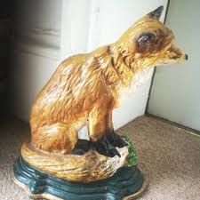 Vintage Painted Metal Fox Doorstop Door Porter Heavy - Etsy