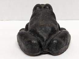 Antique Primitive Cast Iron Garden Frog Doorstop Unpainted ...