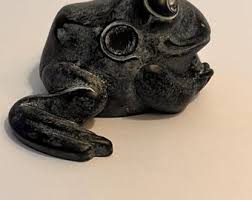 Boma Frog Figurine From Canada, Small Resin Frog Sculpture ...