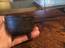 Antique miniature Caste Iron CAULDRON cooking pot pan ...