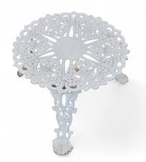 Sold at Auction: Three pieces of white painted cast iron ...