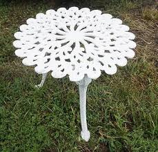 Fancy Cast Iron Tri Leg Patio Table