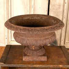 Small 11" Rusty Cast Iron Garden Urn Planter