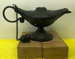 0598 - Black Cast Iron Aladdin Magic Genie Lamp Incense ...