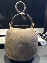 Antique Large Cast Iron Rivetted Hanging Cauldron Kettle ...